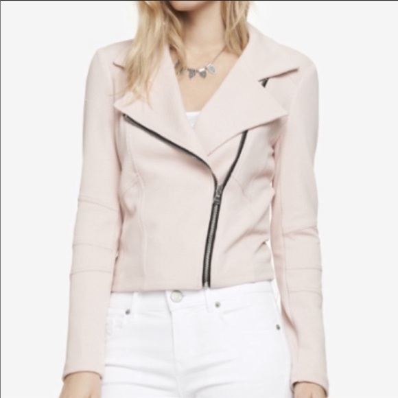 Express Jackets & Blazers - Express Blush Pink Moto Blazer Jacket